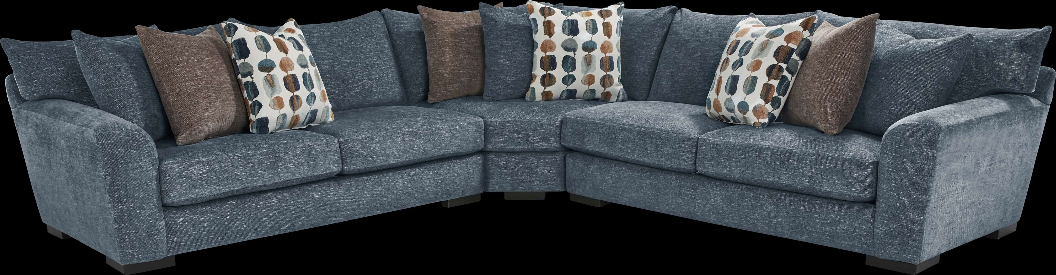 Brooklyn Gardens Blue 3pc Sectional - Thumbnail - Image 1