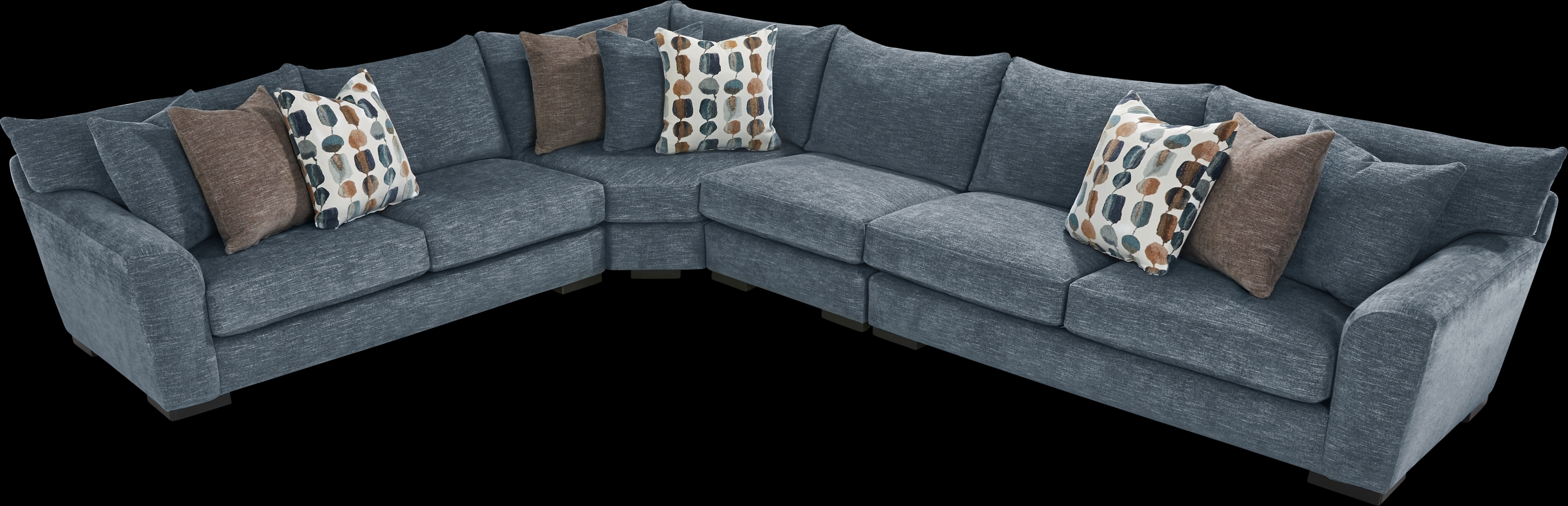 Brooklyn Gardens Blue 4 Pc Sectional - Thumbnail - Image 3