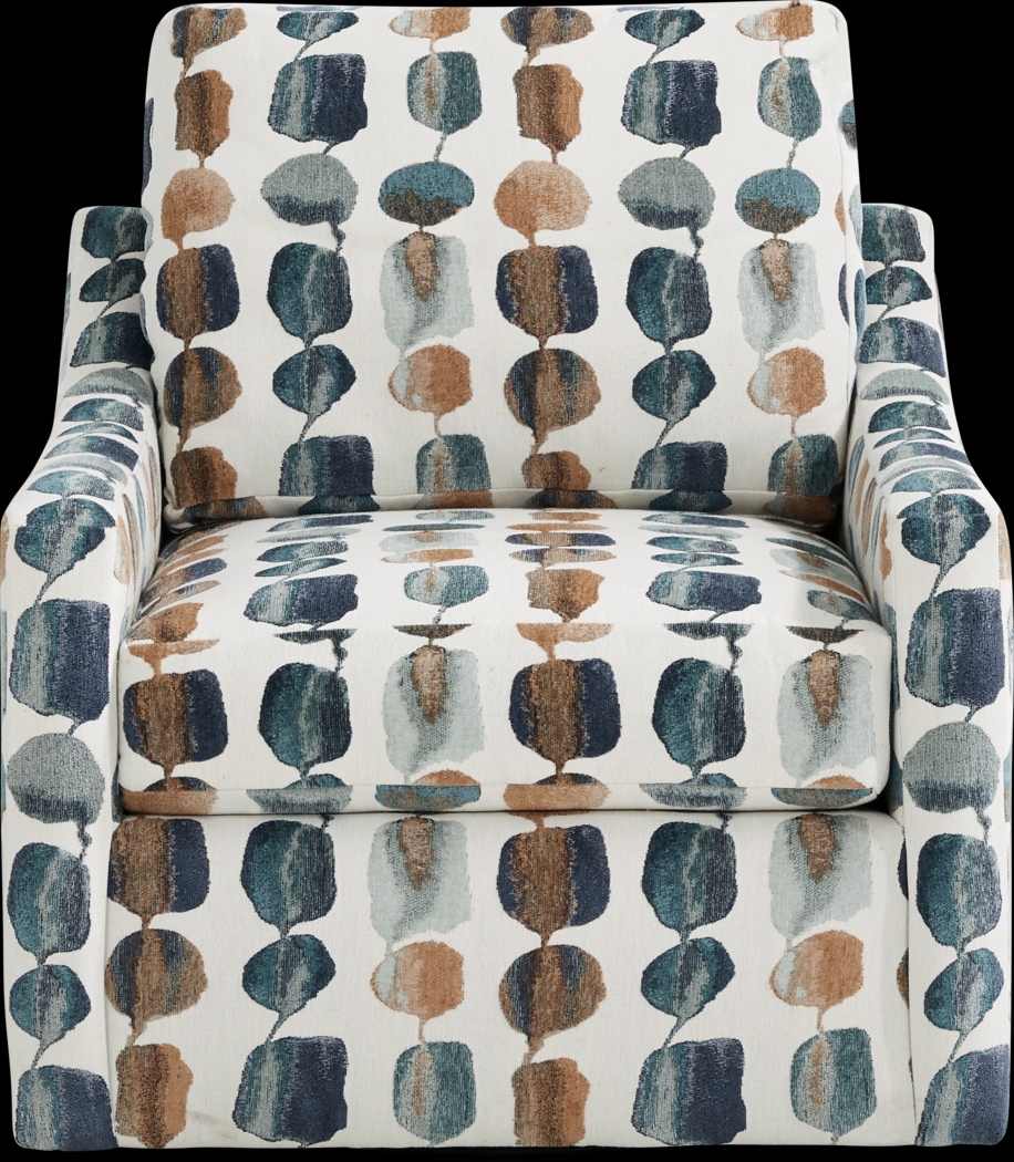 Brooklyn Gardens Blue Swivel Chair - Thumbnail - Image 2