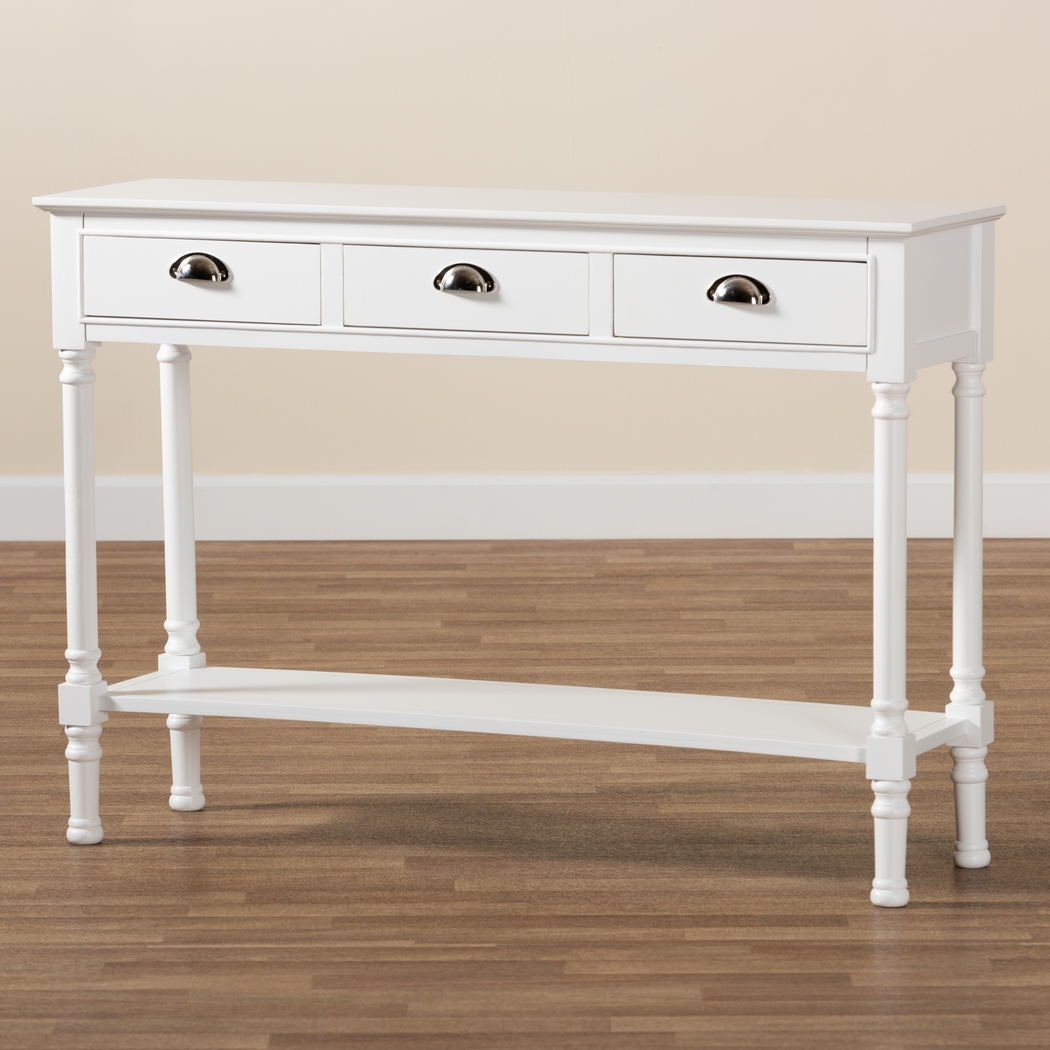 Brookpark White Console Table - Thumbnail - Image 7