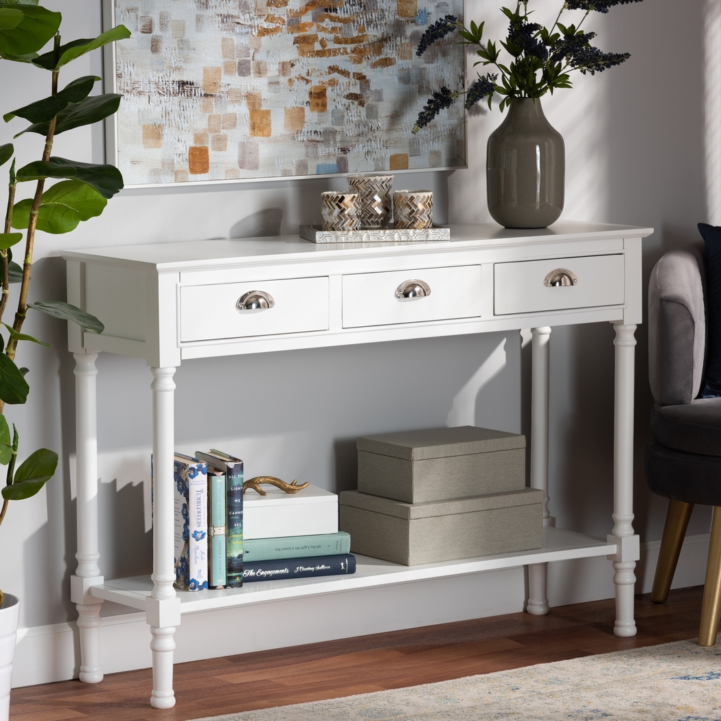 Brookpark White Console Table - Thumbnail - Image 8