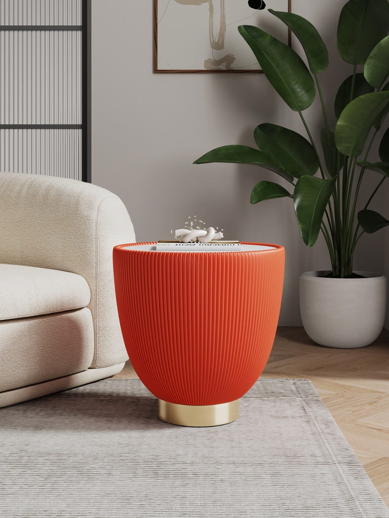Broomcage III Orange End Table - Thumbnail - Image 2