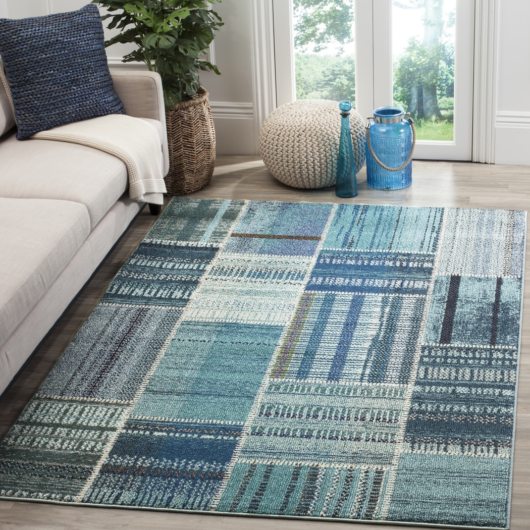Brooten Blue 5'1 x 7'7 Rug - Thumbnail - Image 4