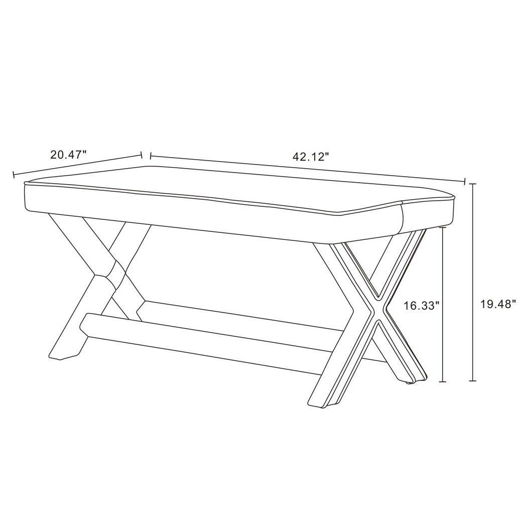 Brougham II Cream Bench - Thumbnail - Image 10