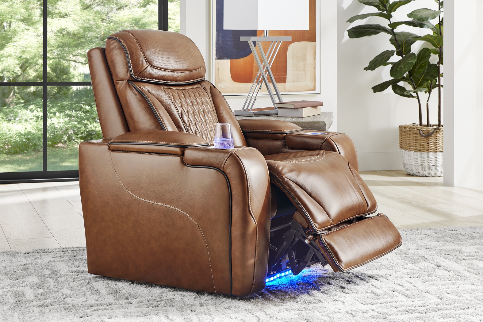 Brown Leather Sound Tech by Shaq Recliner To Go - Thumbnail - Image 4