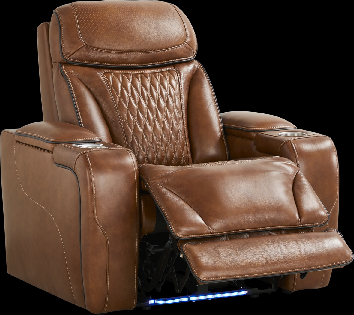 Brown Leather Sound Tech by Shaq Recliner To Go - Thumbnail - Image 1