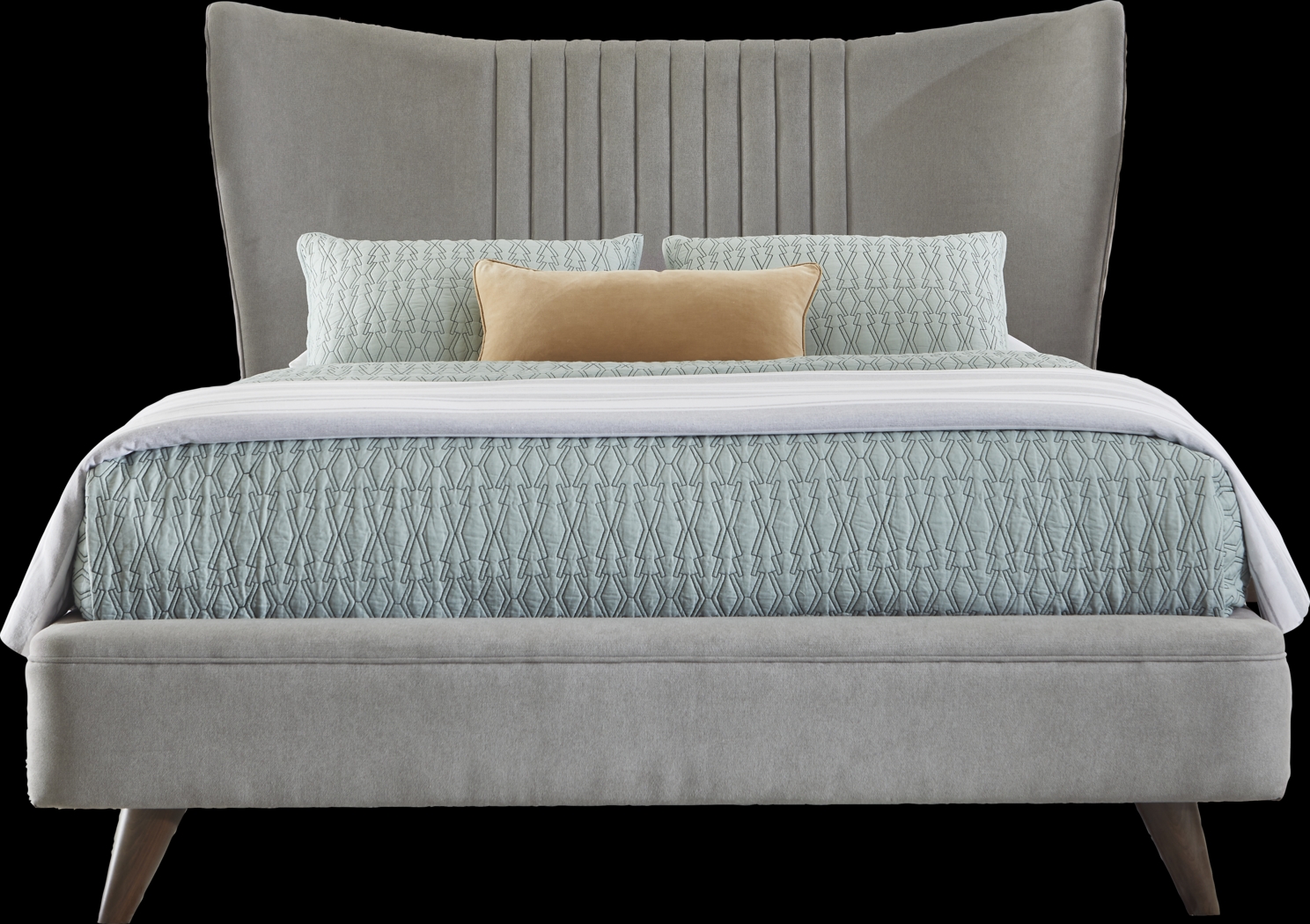 Broxbern Walnut 5 Pc King Upholstered Bedroom - Thumbnail - Image 2