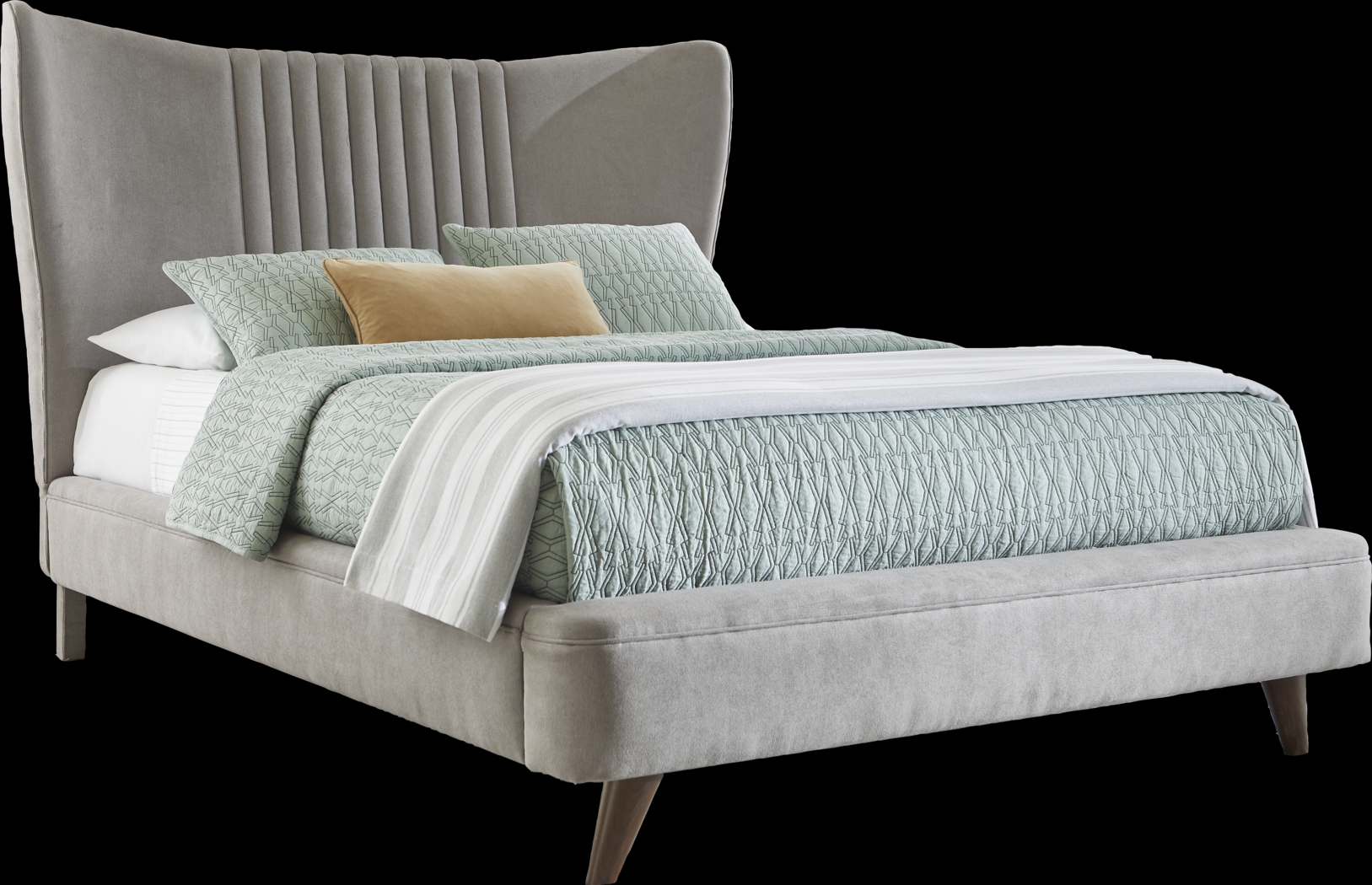 Broxbern Walnut 5 Pc Queen Upholstered Bedroom - Thumbnail - Image 3