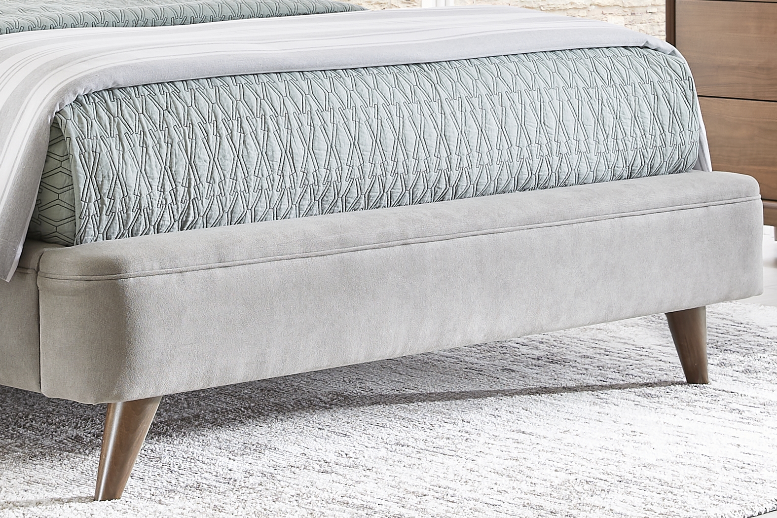 Broxbern Walnut 5 Pc Queen Upholstered Bedroom - Thumbnail - Image 5