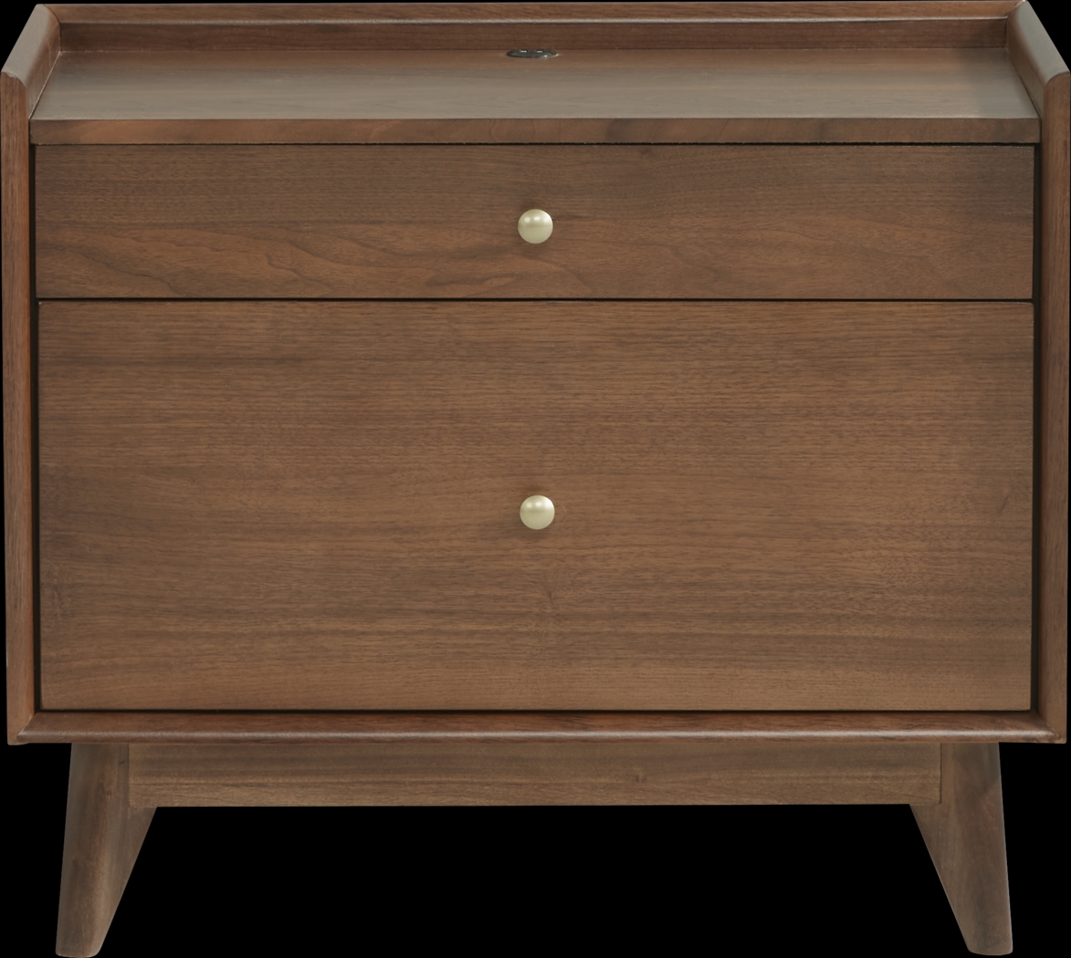 Broxbern Walnut 5 Pc Queen Upholstered Bedroom - Thumbnail - Image 7