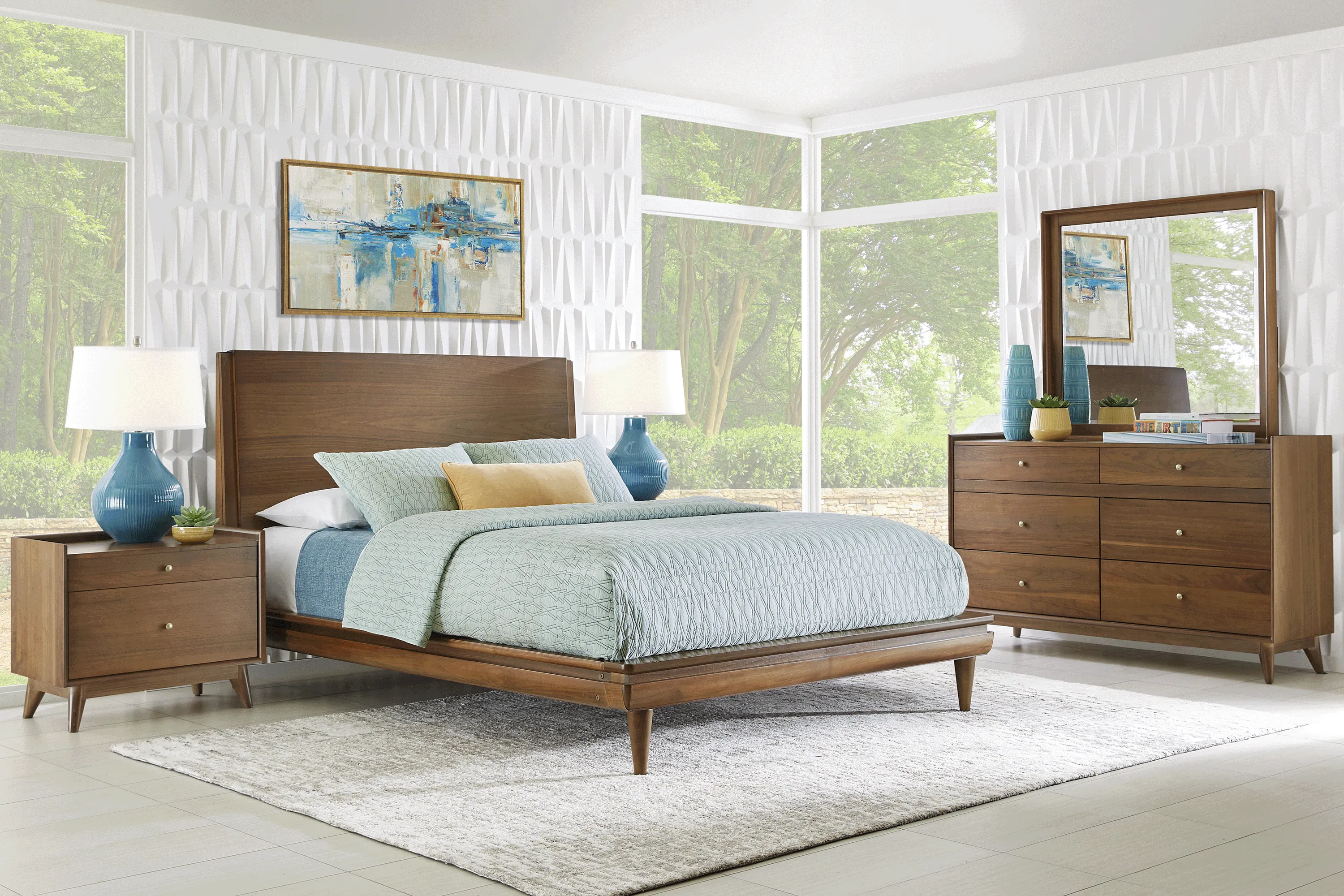 Broxbern Walnut 5 Pc King Platform Bedroom - Thumbnail - Image 1