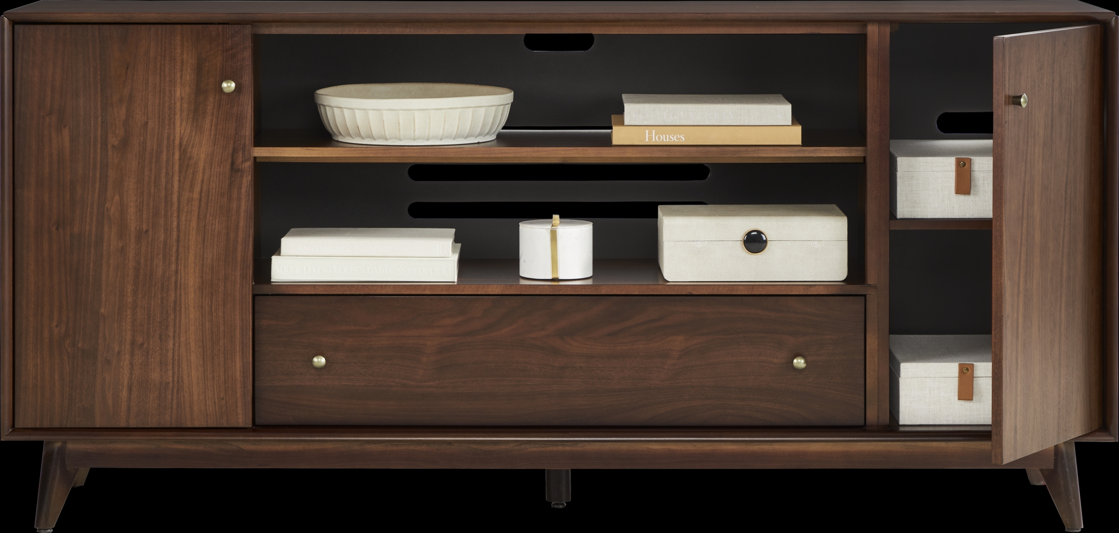 Broxbern Walnut Finish 76 in. Console - Thumbnail - Image 2