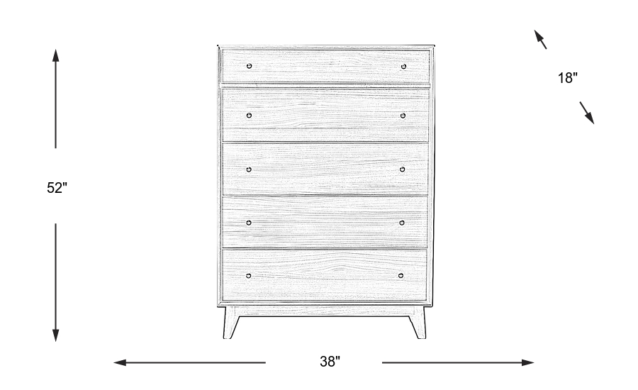 Dimension Image. Please refer to the Dimension Tab on this page for dimension details.