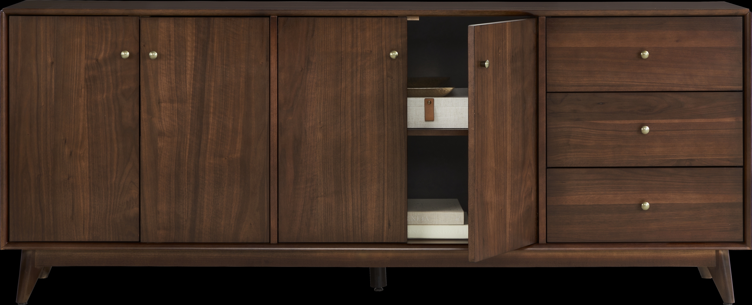 Broxbern Walnut Finish Credenza - Thumbnail - Image 2