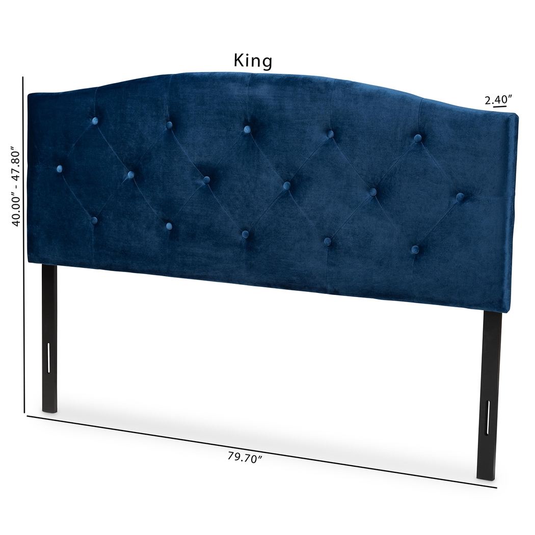 Broxbourne Navy Blue King Upholstered Headboard - Thumbnail - Image 5