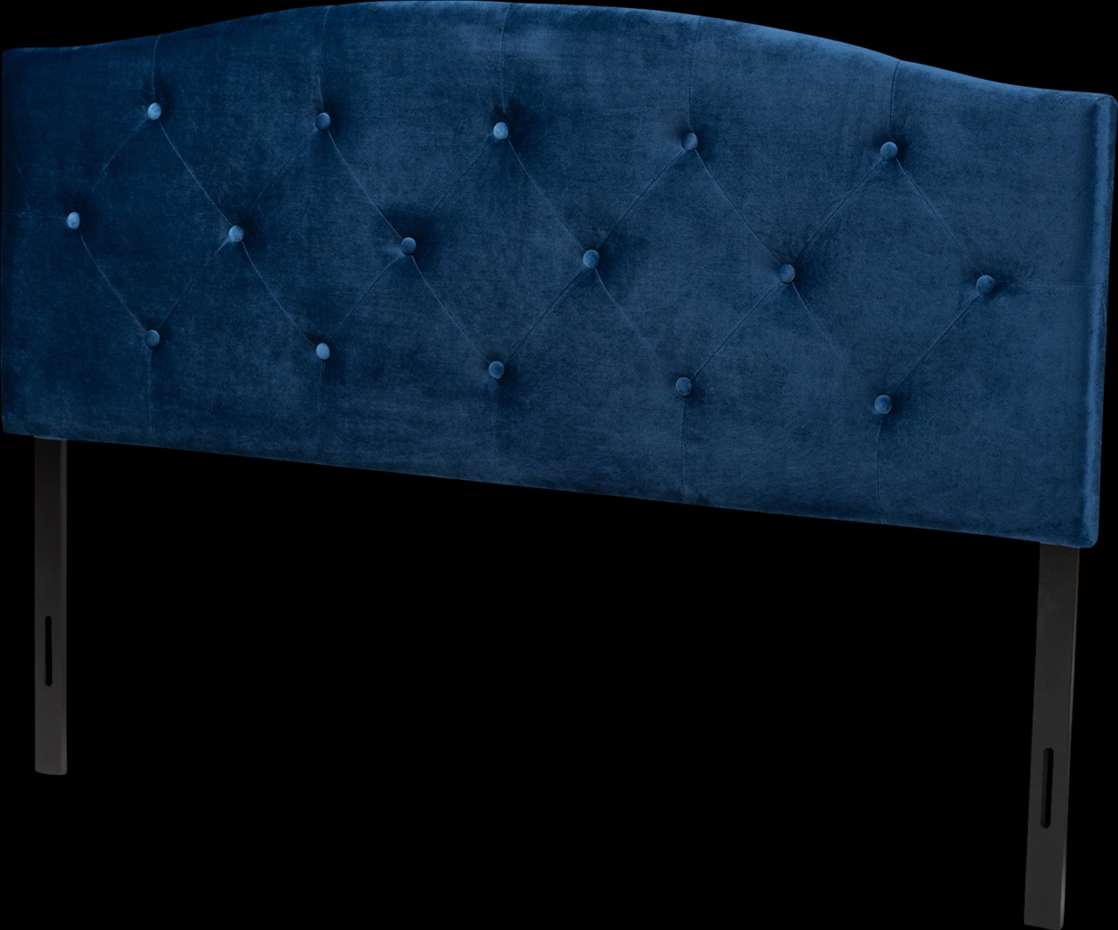 Broxbourne Navy Blue Queen Upholstered Headboard - Thumbnail - Image 1