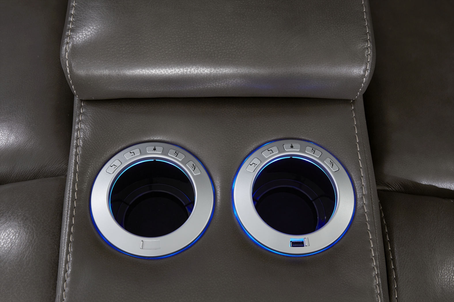 Brunswick Dark Gray Leather 6 Pc Dual Power Reclining Sectional Living Room - Thumbnail - Image 10