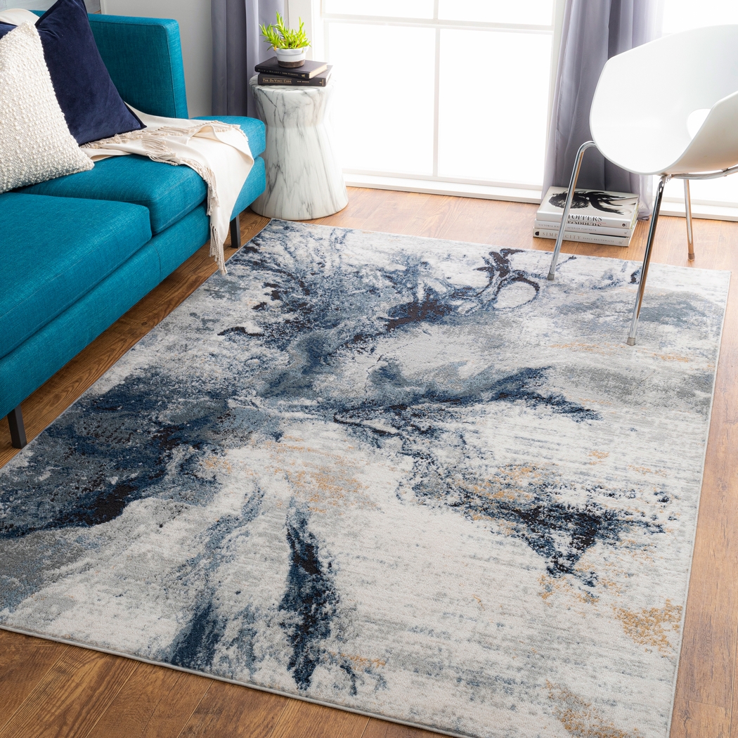 Brycen Blue 5'3 x 7'3 Rug - Thumbnail - Image 7