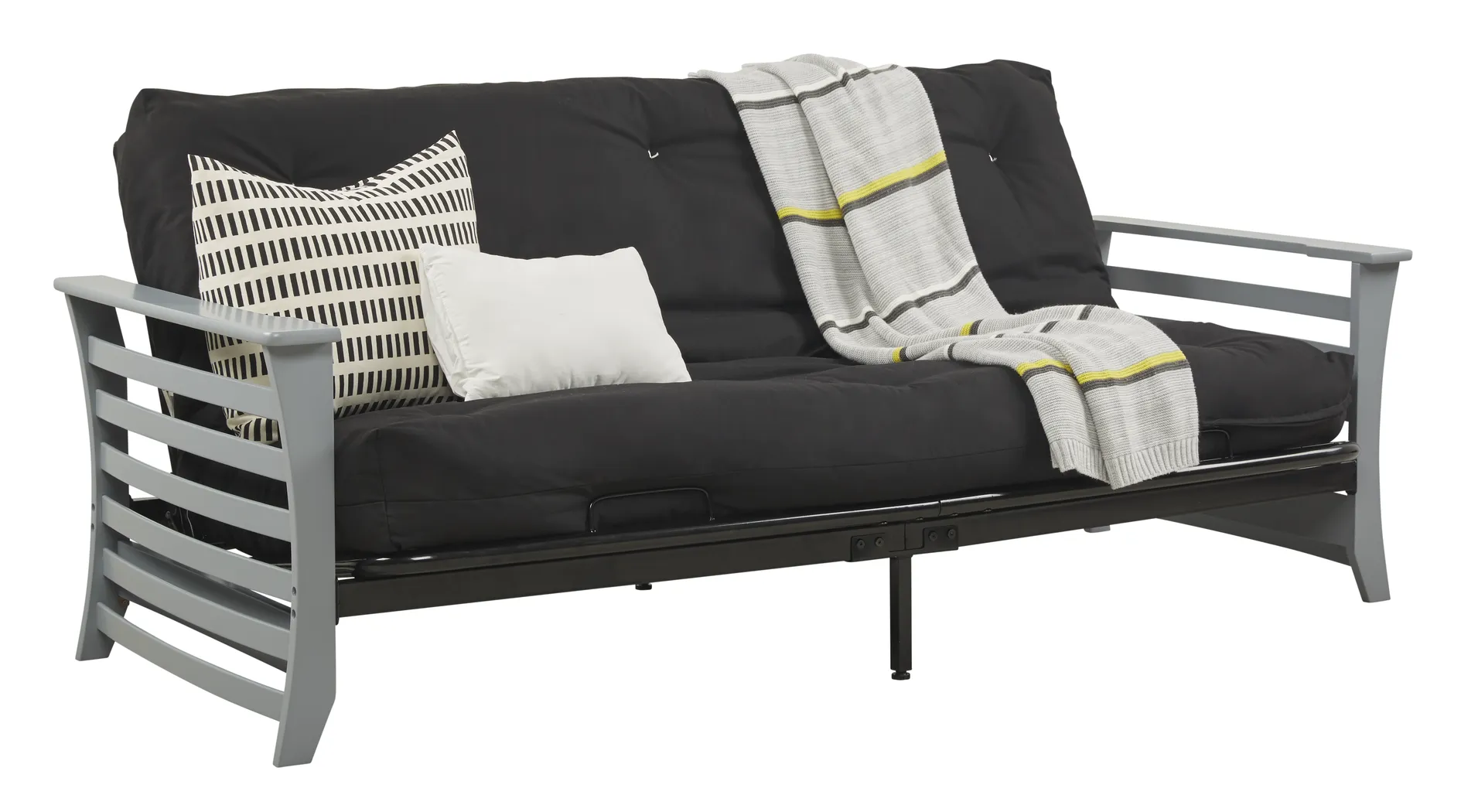 Kids Bryley Gray Futon with Futon Mattress - Thumbnail - Image 2