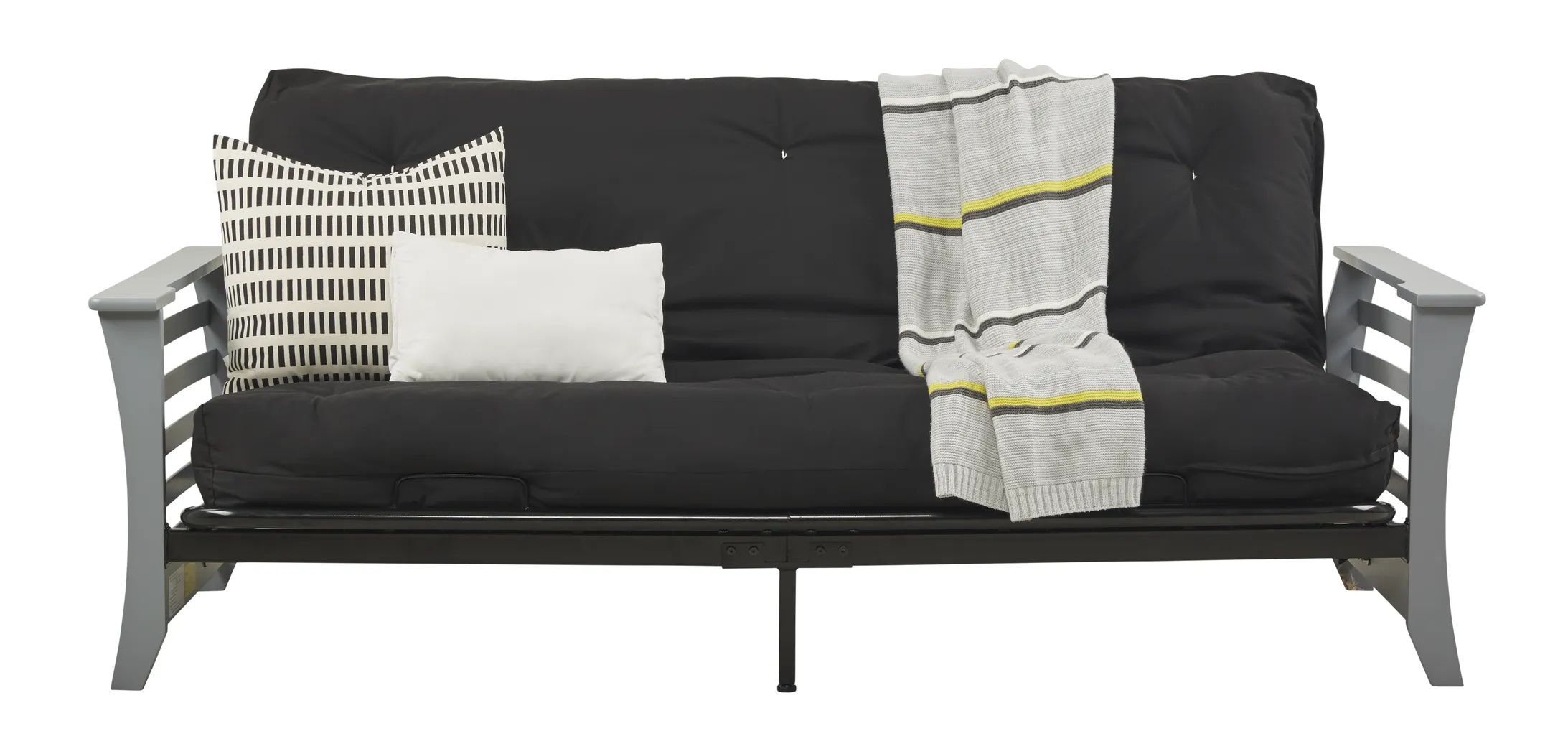Kids Bryley Gray Futon with Futon Mattress - Thumbnail - Image 1