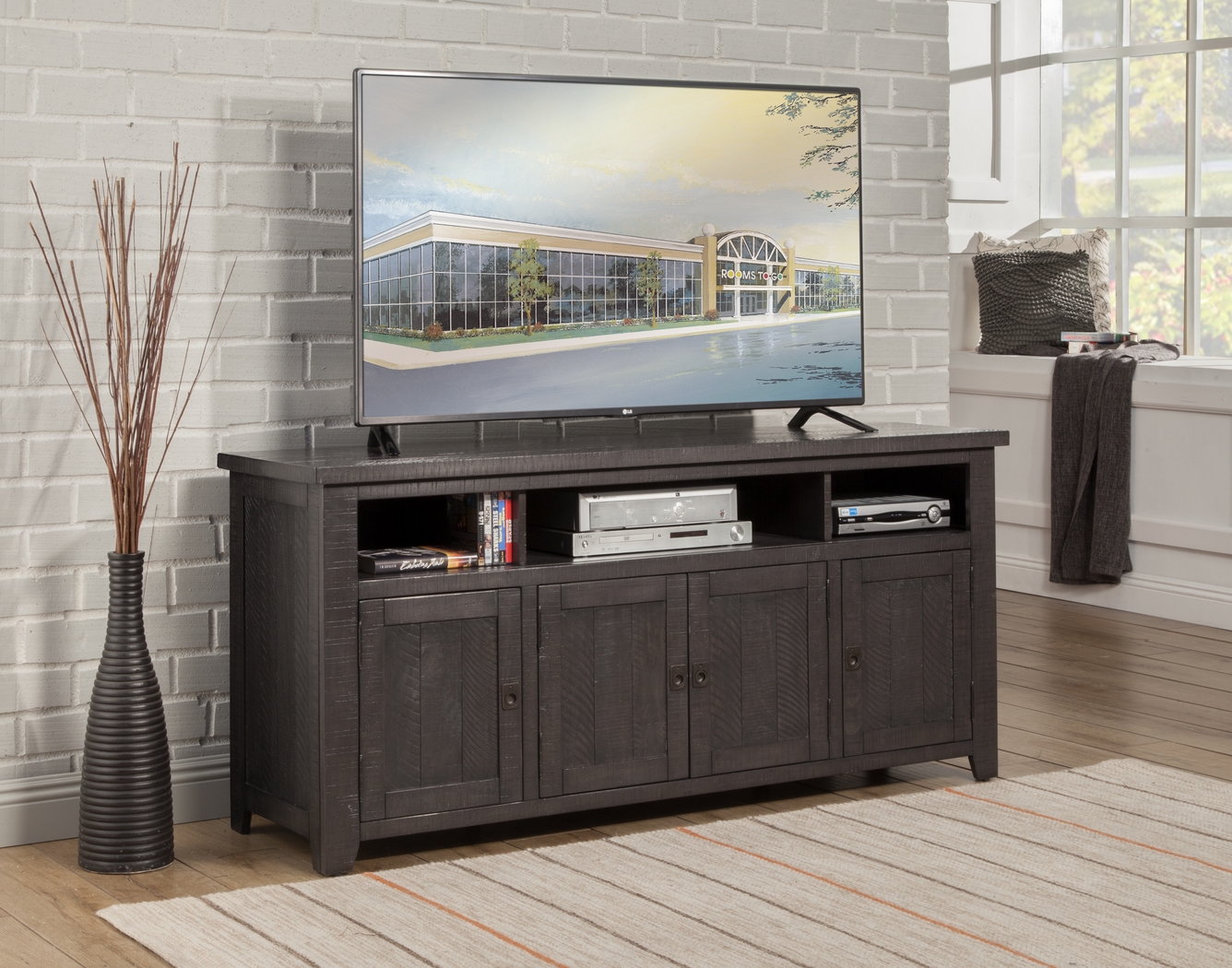 Bryn Avenue Gray 65 in. Console - Thumbnail - Image 2