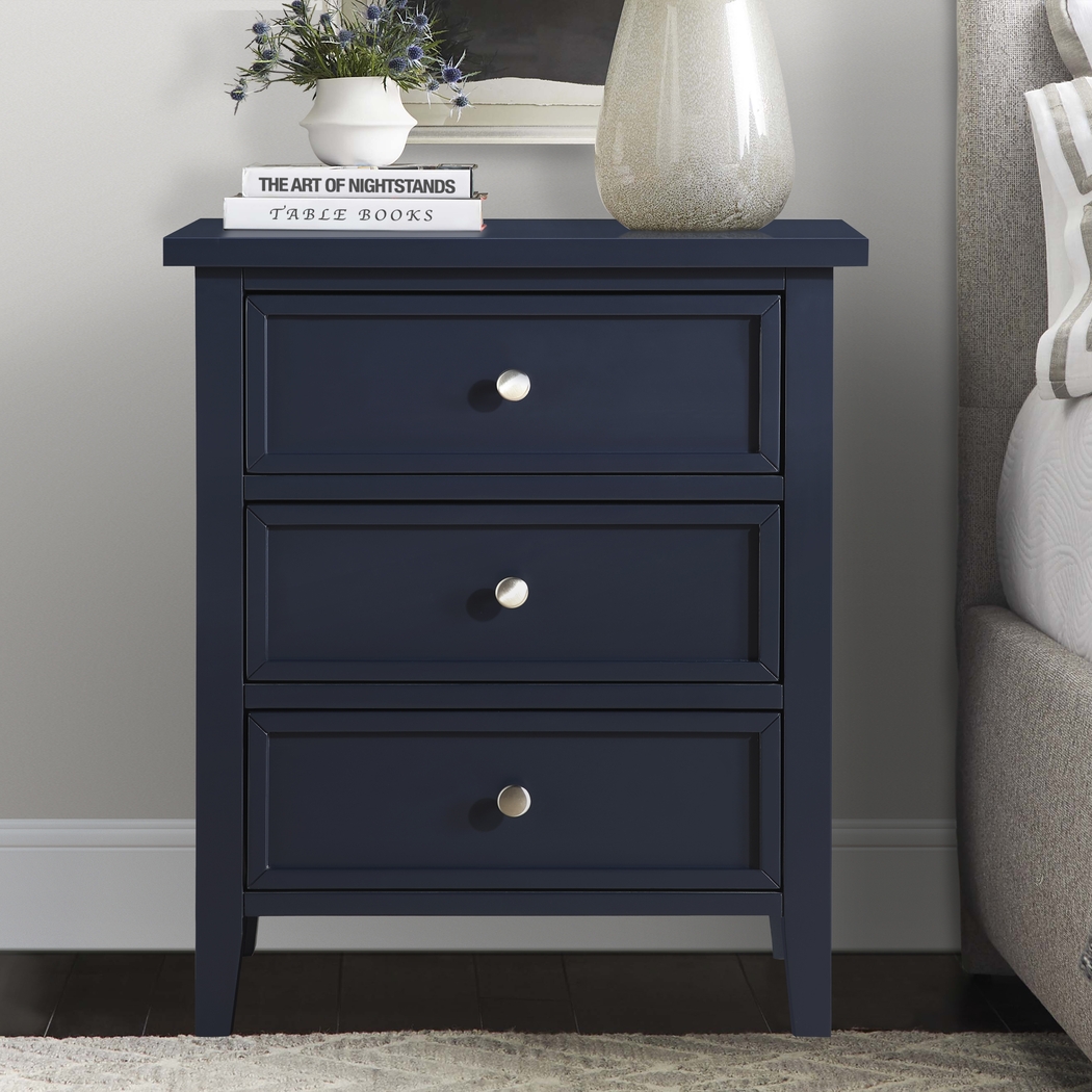 Brynlee Dark Blue Nightstand - Thumbnail - Image 2