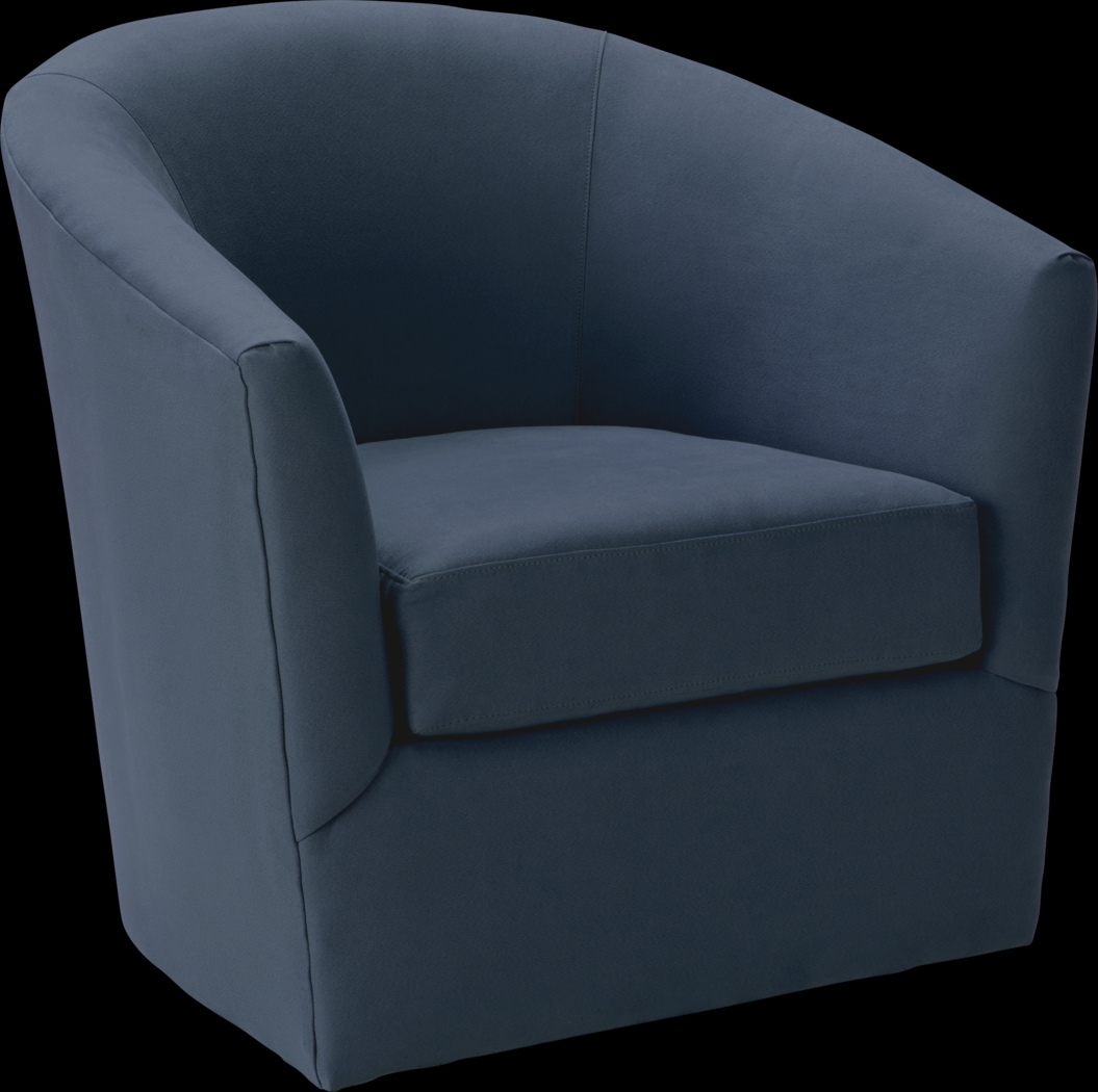 Brynn Indigo Swivel Chair - Thumbnail - Image 1
