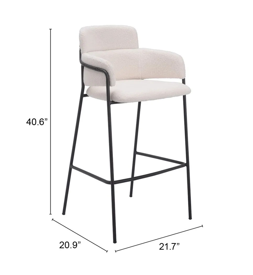 Brynns White Barstool, Set of 2 - Thumbnail - Image 8