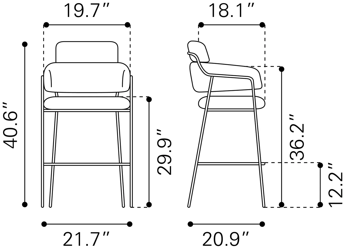 Brynns White Barstool, Set of 2 - Thumbnail - Image 9