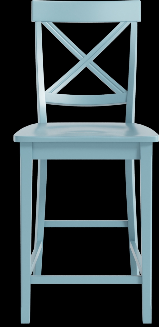 Brynwood White 5 Pc Counter Height Dining Set with Blue Stools - Thumbnail - Image 6