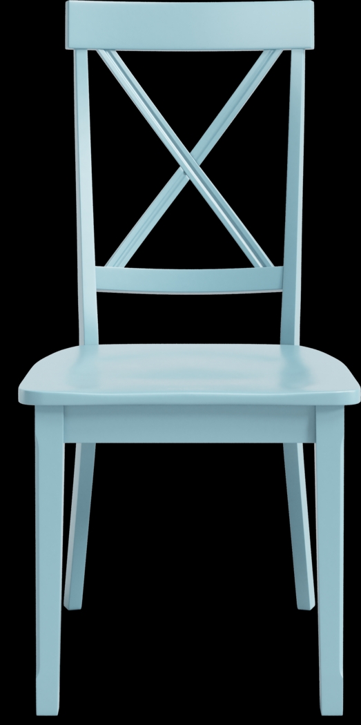 Brynwood White 5 Pc Round Dining Set with Blue Chairs - Thumbnail - Image 7