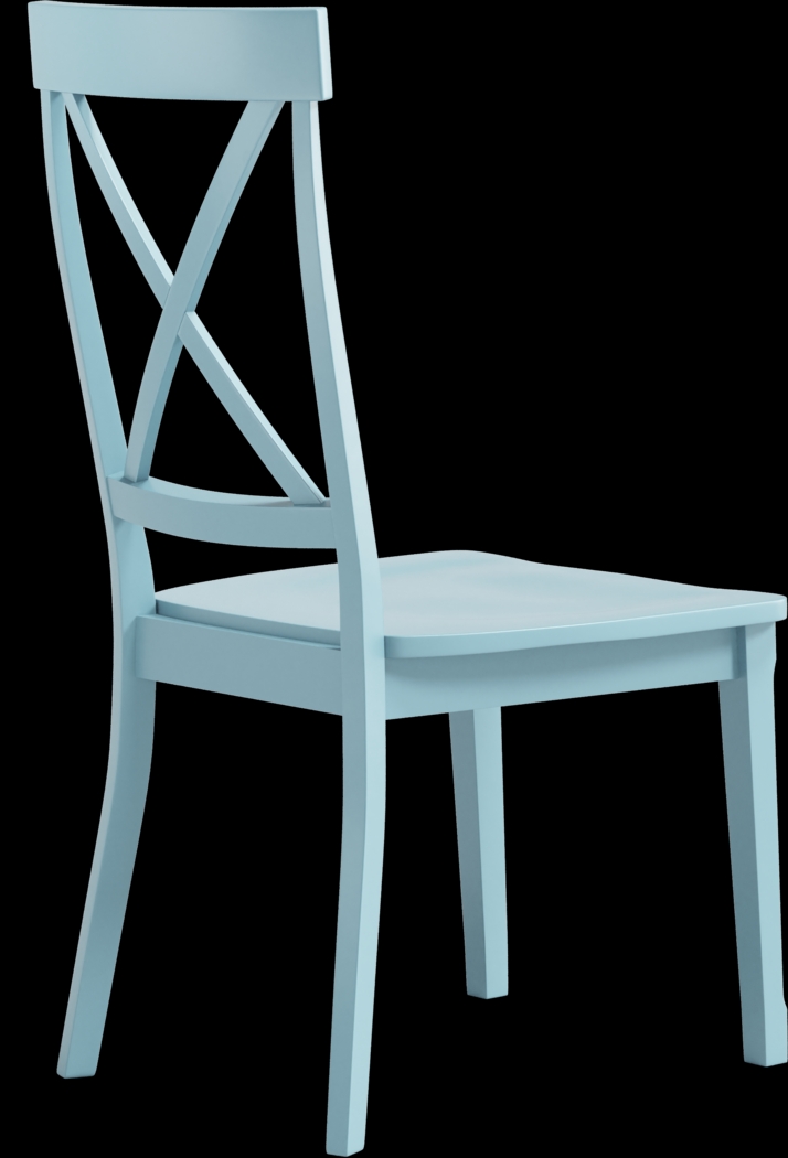 Brynwood White 5 Pc Round Dining Set with Blue Chairs - Thumbnail - Image 8