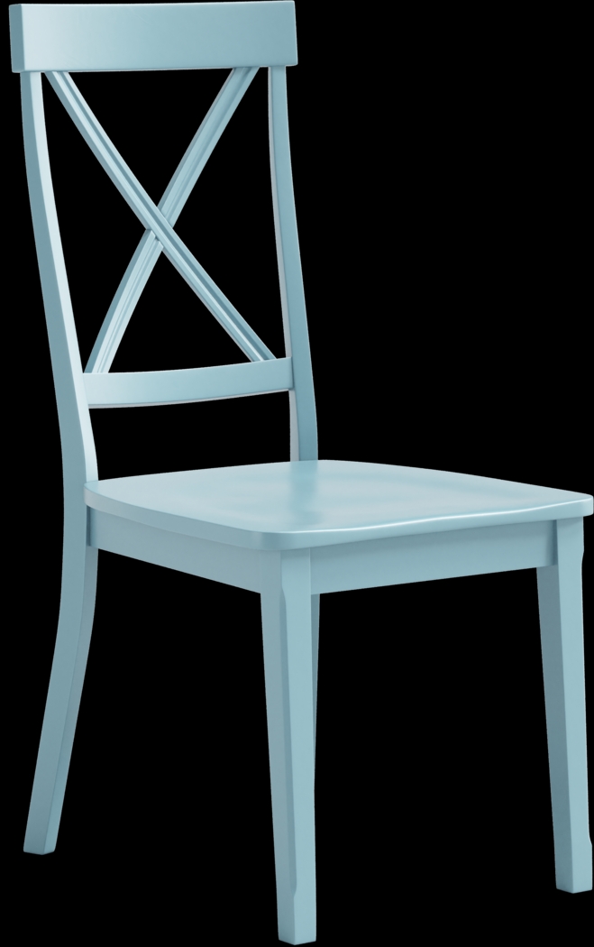 Brynwood White 5 Pc Round Dining Set with Blue Chairs - Thumbnail - Image 6