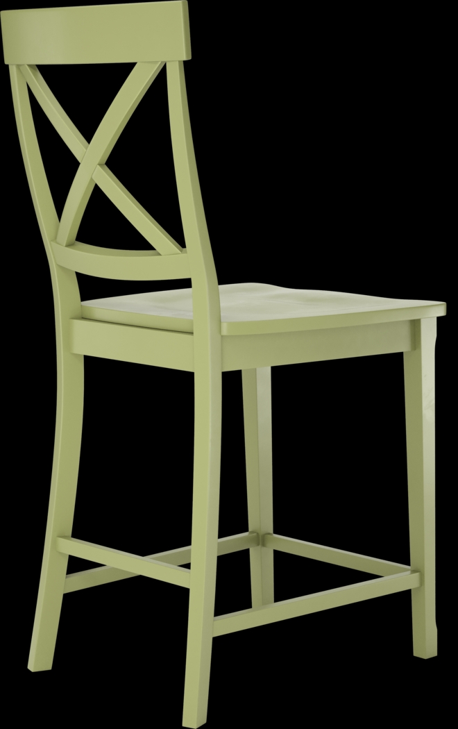 Brynwood White 5 Pc Counter Height Dining Set with Green Stools - Thumbnail - Image 7