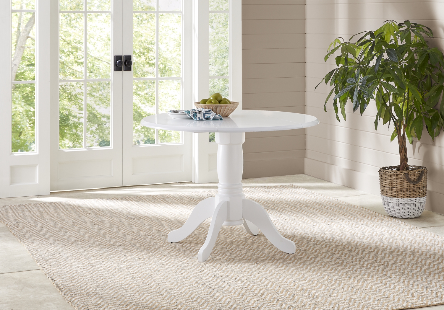 Brynwood White Drop Leaf Dining Table - Thumbnail - Image 3