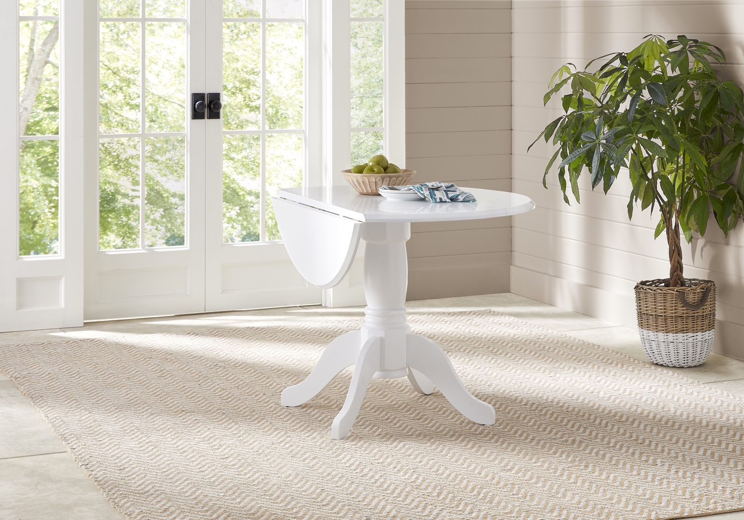 Brynwood White Drop Leaf Dining Table - Thumbnail - Image 4