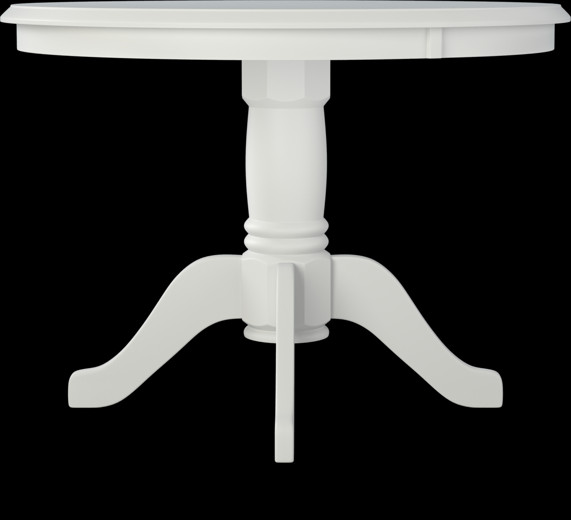 Brynwood White 5 Pc Round Dining Set with Blue Chairs - Thumbnail - Image 4