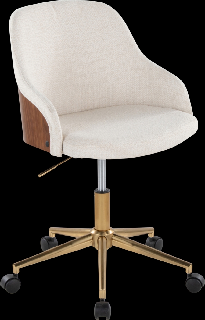 Bryta III Cream Desk Chair - Thumbnail - Image 1
