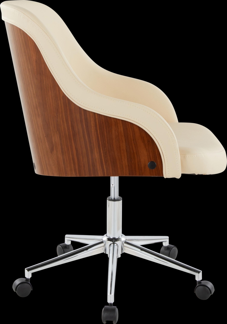 Bryta V Cream Desk Chair - Thumbnail - Image 3