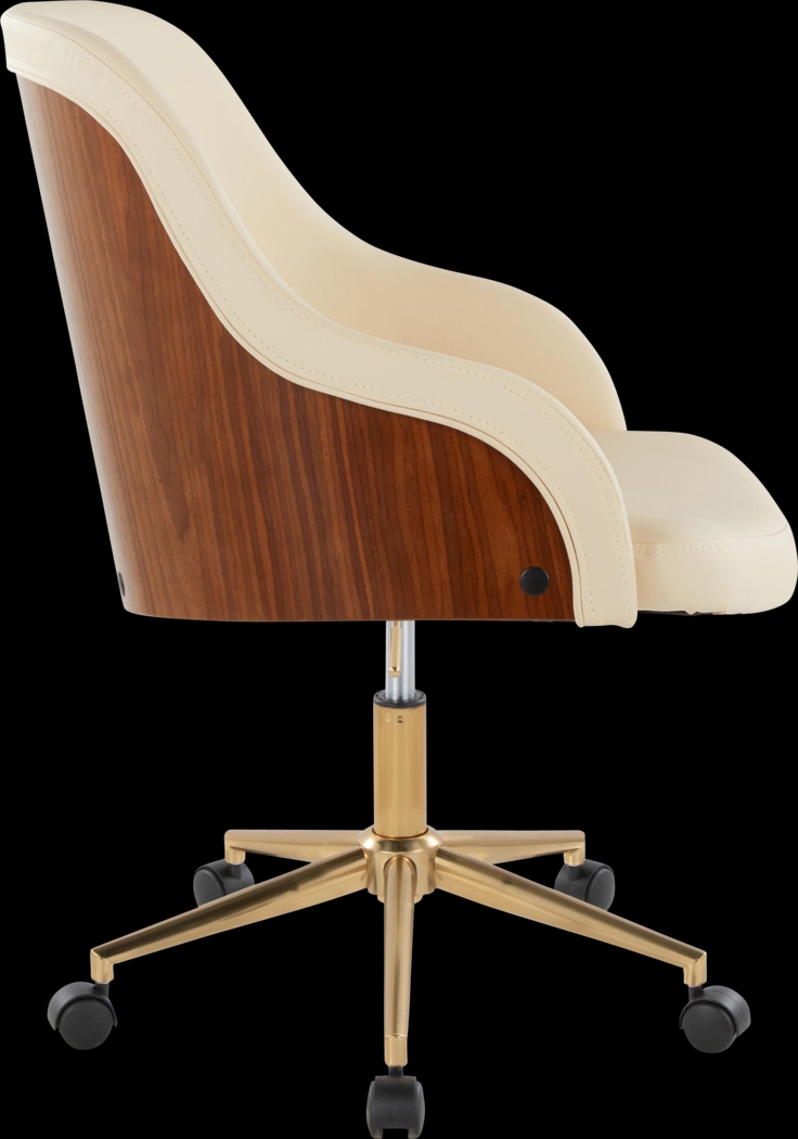 Bryta VI Cream Desk Chair - Thumbnail - Image 2