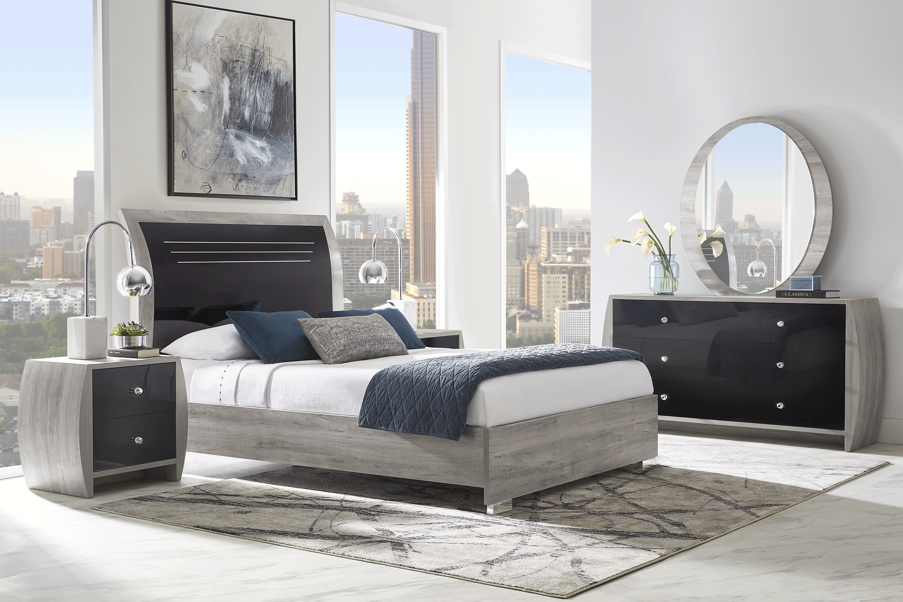 Buccone Heights Black 5 Pc Queen Bedroom - Thumbnail - Image 1