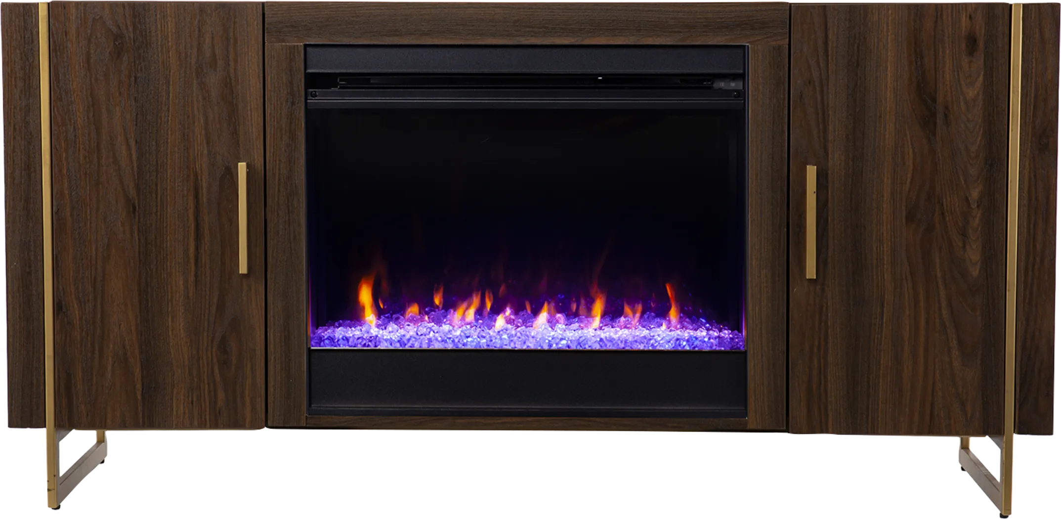 Buckthorne I Brown 55 in. Console, With Color Changing Electric Fireplace - Thumbnail - Image 2
