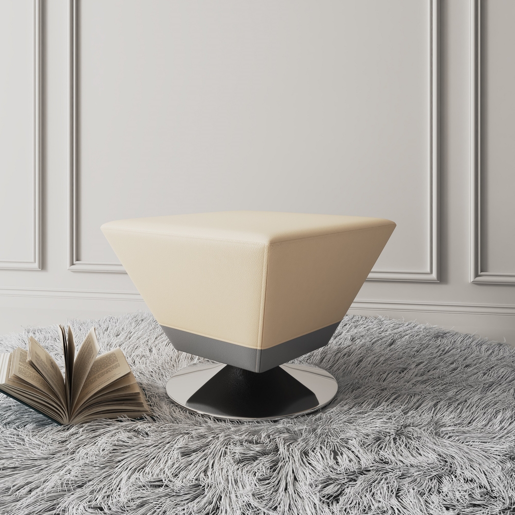 Buecker Beige Swivel Ottoman - Thumbnail - Image 2