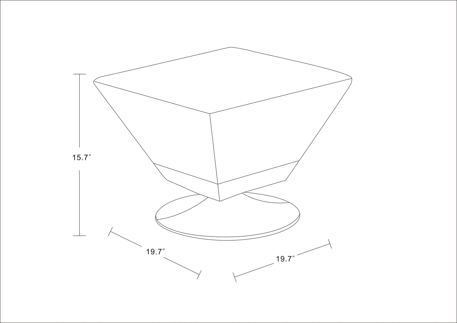 Buecker Blue Swivel Ottoman - Thumbnail - Image 3