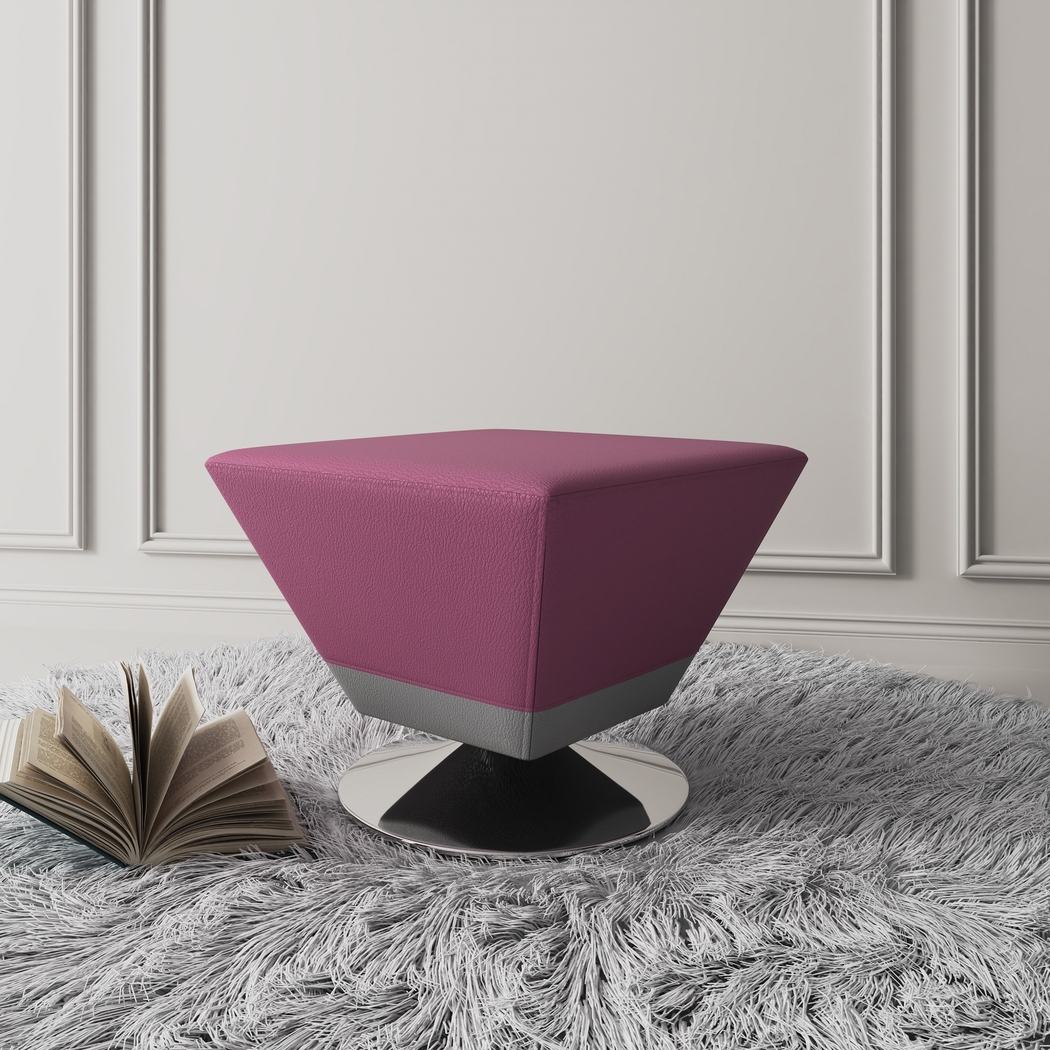Buecker Purple Swivel Ottoman - Thumbnail - Image 2