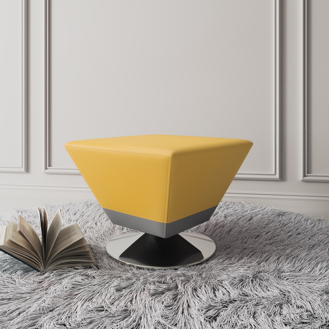 Buecker Yellow Swivel Ottoman - Thumbnail - Image 3