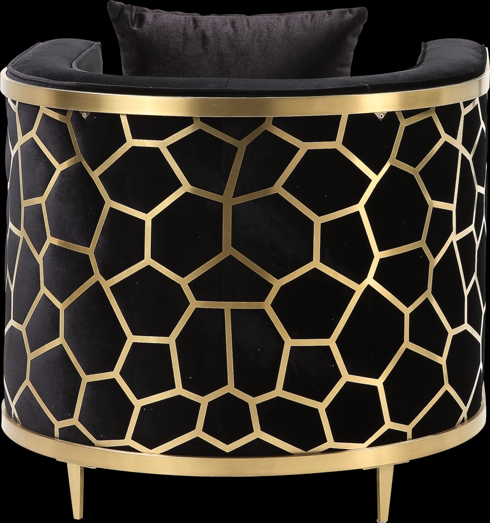 Buellton Black Accent Chair with Pillow - Thumbnail - Image 4