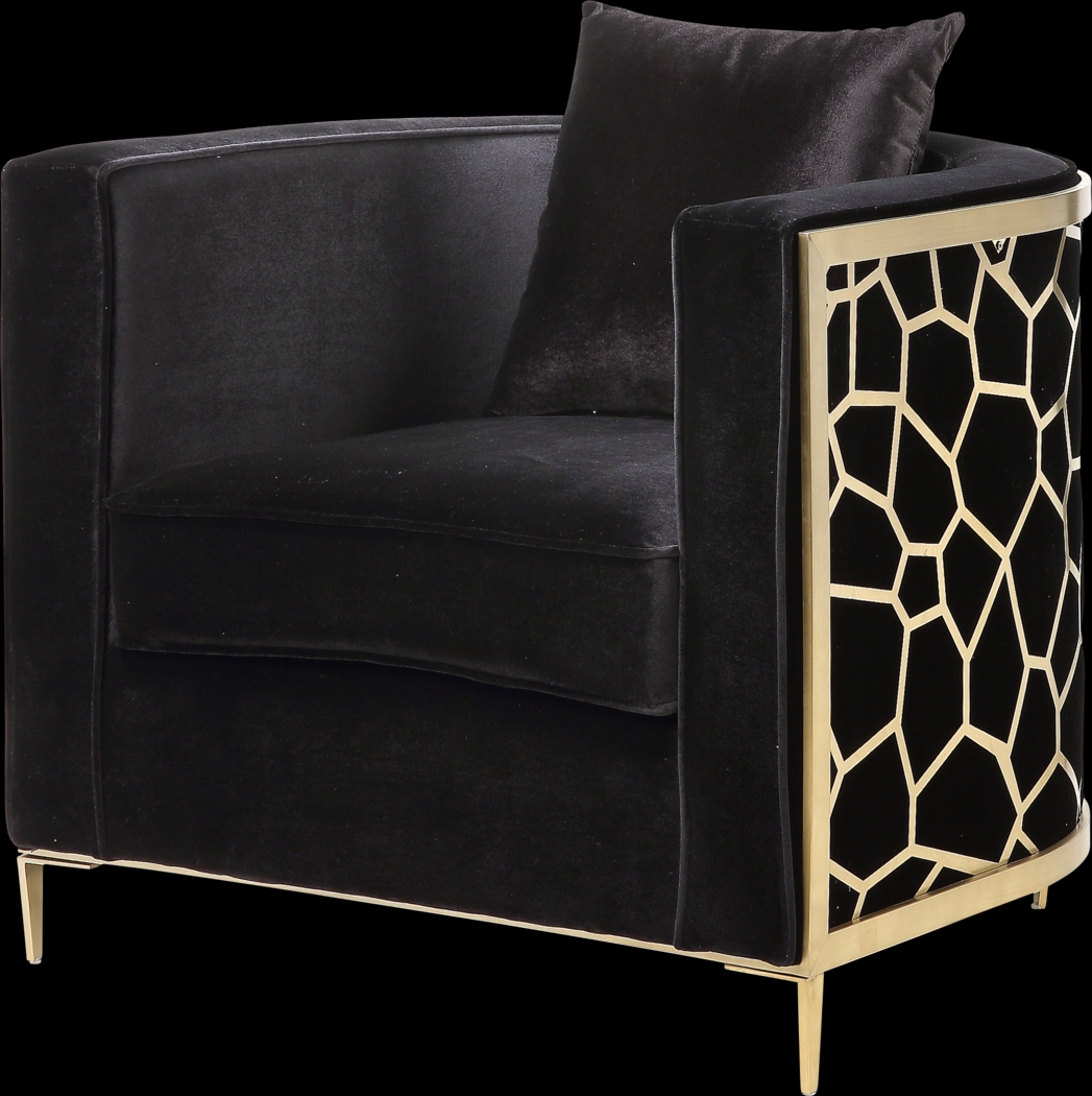 Buellton Black Accent Chair with Pillow - Thumbnail - Image 1