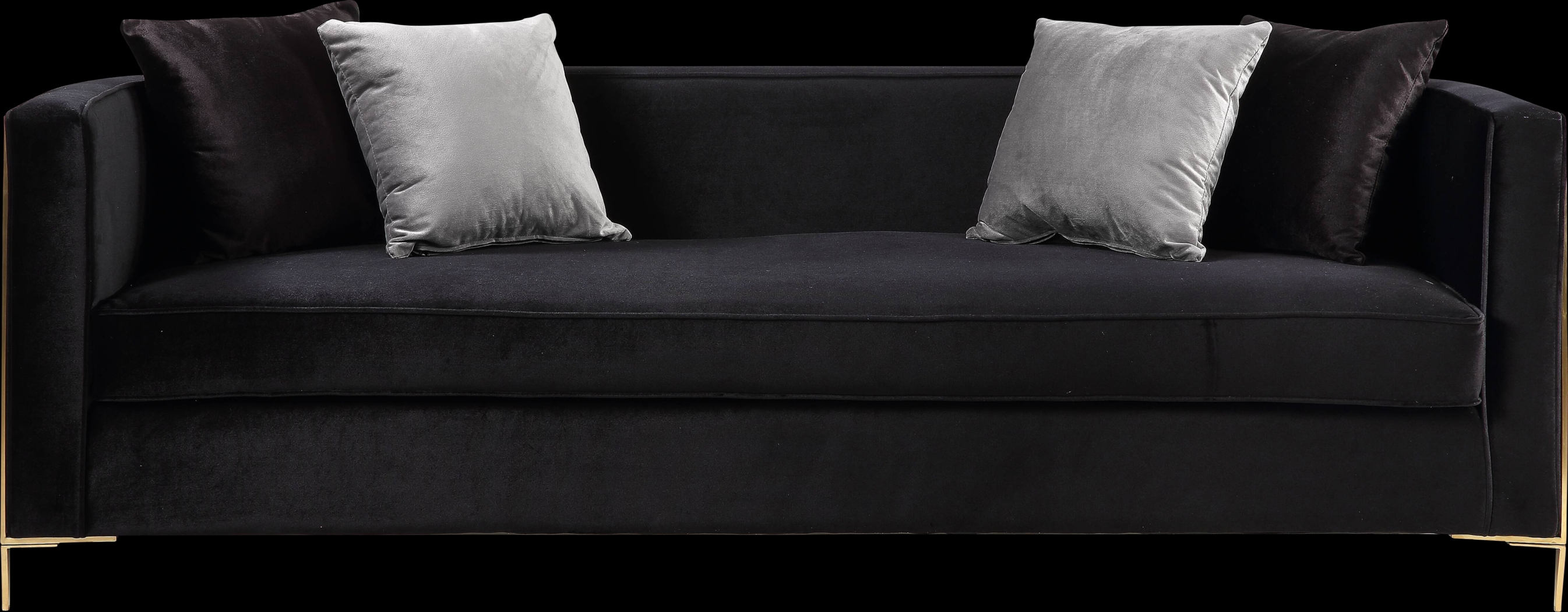 Buellton Black Sofa with Four Pillows - Thumbnail - Image 3