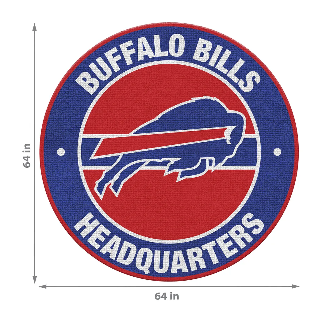 Buffalo Bills Blue 5' Round Headquarters Rug - Thumbnail - Image 2